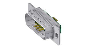 D-Sub hybrid-plug, Plug, 7W2, Soldering Lugs